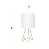 Down to the Wire Tabletop Lamp with Fabric Shade, Gold with White Shade