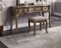 Traditional Antique Oak Color Vanity with Stool and Mirror