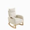 Modern High Back Accent Rocking Chair With Two Side Pocket