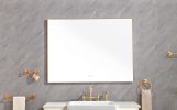 48x 36Inch LED Mirror Bathroom Vanity Mirror with Back Light;  Wall Mount Anti-Fog Memory Large Adjustable Vanity Mirror