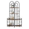 4-Tier Contemporary Rustic Corner Bookshelf With Metal Frame