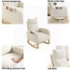 Modern High Back Accent Rocking Chair With Two Side Pocket