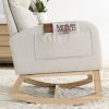 Modern High Back Accent Rocking Chair With Two Side Pocket