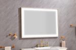 48*36 LED Lighted Bathroom Wall Mounted Mirror with High Lumen+Anti-Fog Separately Control