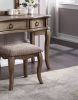 Traditional Antique Oak Color Vanity with Stool and Mirror