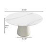 Modern White Stone 59" Round Dining Table With Seating For 8