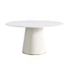 Modern White Stone 59" Round Dining Table With Seating For 8