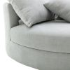 Accent Swivel Barrel Chair with Storage Ottoman and 4 Pillows