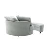 Accent Swivel Barrel Chair with Storage Ottoman and 4 Pillows