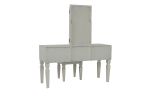 Majestic Classic White Vanity Set with Stool and Tri-Fold Mirror