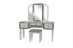 Majestic Classic White Vanity Set with Stool and Tri-Fold Mirror