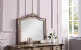 Traditional Antique Oak Color Vanity with Stool and Mirror