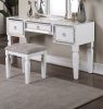 Majestic Classic White Vanity Set with Stool and Tri-Fold Mirror