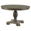 Waylon 48" Dining Table with Turned Pedestal Base in Gray Oak