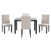 5-Piece Dining Set has Faux Marble Table and 4 Padded Chairs