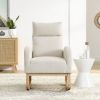 Modern High Back Accent Rocking Chair With Two Side Pocket