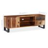 Modern Rustic Solid Sheesham Wood TV 47" Stand with Storage