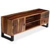 Modern Rustic Solid Sheesham Wood TV 47" Stand with Storage