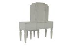 Majestic Classic White Vanity Set with Stool and Tri-Fold Mirror