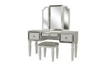 Majestic Classic White Vanity Set with Stool and Tri-Fold Mirror