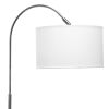 Brushed Nickel Arched Floor Lamp, White Shade