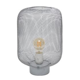 Gray Metal Mesh Industrial Table Lamp