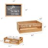 Three Piece Decorative Wood Bathroom Set, Large, Cabin/Lodge/Rustic  (1 Towel Holder, 1 Frame, 1 Toilet Paper Holder)