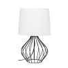 Geometrically Wired Lamp, White on Black