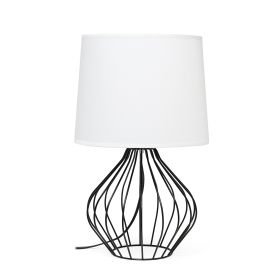 Geometrically Wired Lamp, White on Black