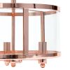 3-Light 13" Industrial Farmhouse Glass and Metallic Accented Semi-flushmount, Rose Gold