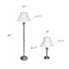 Antique Brass Three Pack Lamp Set (2 Table Lamps, 1 Floor Lamp)