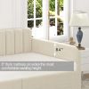 Twin Upholstered Daybed with 2 Drawers and Tufted Back, Ivory