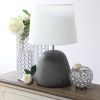 Round Concrete Tabletop Lamp, White