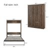 Full Murphy Bed Cabinet Self-Close and Open Rustic Brown