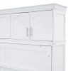 Full Size Murphy Wall Bed With Storage Top Cabinets, White