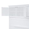 Full Size Murphy Wall Bed With Storage Top Cabinets, White