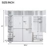 Full Size Murphy Bed with Lockers and Wardrobes, White