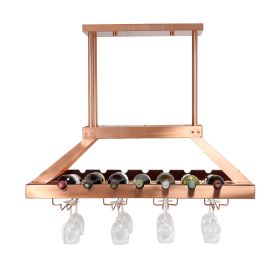 Ceiling 2 Light LED Overhead Wine Rack, Copper