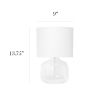 Glass Tabletop Lamp with Fabric Shade, Clear with White Shade