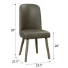 2 Grey Oak and Grey Faux Leather Upholstered Back Chairs