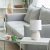 Petite Off White Pleated Base Lamp