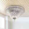 Blossom 2 Light Glass Ceiling Flush Mount, Chrome