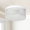 Glam 2 Light 12 Inch Round Flush Mount, White