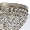 13" Classix Crystal Glam Two Light Decorative Dome Shaped Metal Flush Mount Ceiling Fixture Set of 2 for Décor, Bedroom, Living Room, Foyer, Hallway,