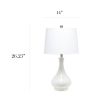 Droplet Table Lamp with Fabric Shade, White