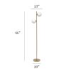 Mid-Century Modern Floor Lamp, Globe Shade, Gold