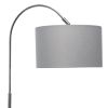 Arched Brushed Nickel Floor Lamp, Gray Shade