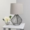 Geometrically Wired Lamp, Gray on Black