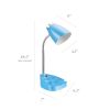 Gooseneck Organizer Desk Lamp with Holder, Blue