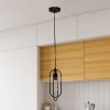 1 Light Elongated Metal Ceiling Pendant Light, Black